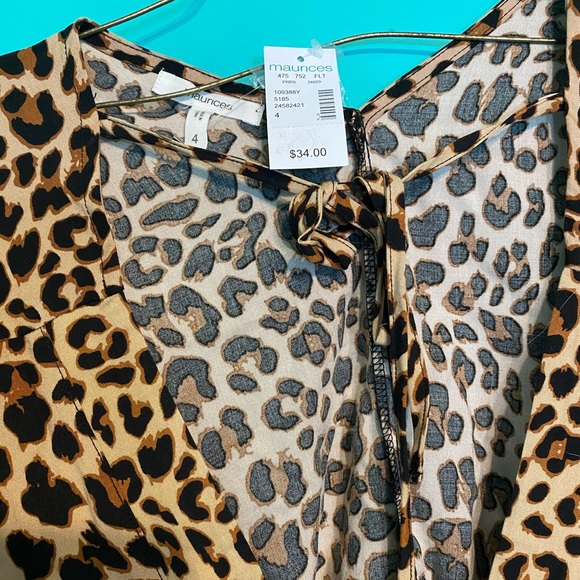 NWT Maurice’s cheetah print shirt!  Plus size 4 - Picture 2 of 2